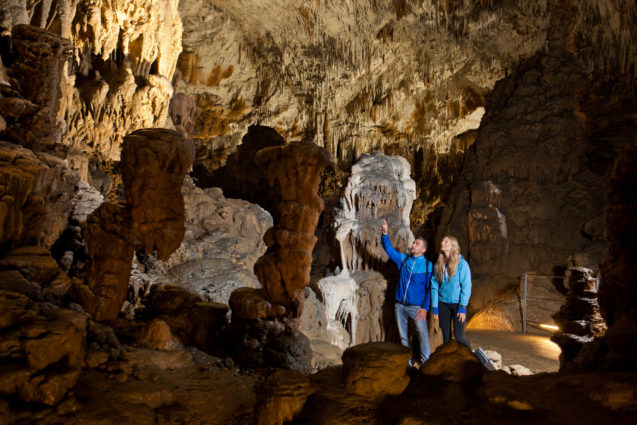 Rock formations inside Skocjan Caves in Slovenia