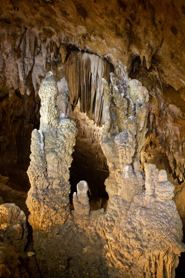 A beautiful stalactite inside Skocjan Caves in Slovenia