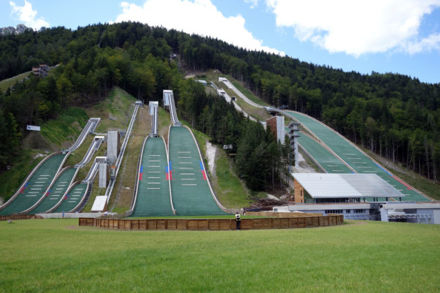 Planica Nordic Centre with several ski jumping hills in Planica, Slovenia