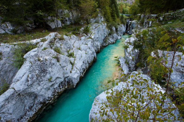 Exit of Great gorges of Soca in Slovenia