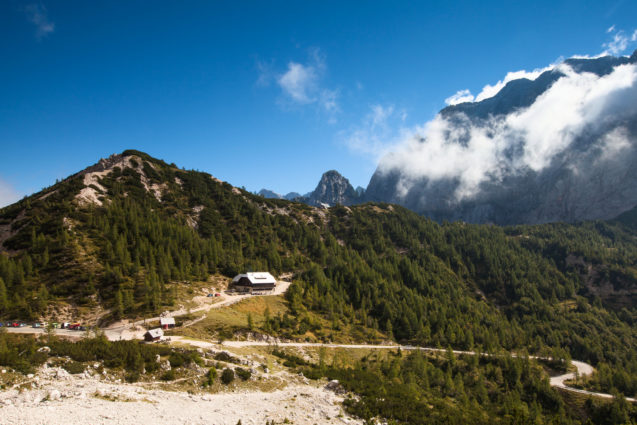 Vrsic Pass, a high mountain pass across the Julian Alps in northwestern Slovenia