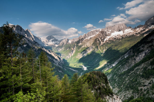 Elevated view of Zapouden Valley, a side valley in Trenta 