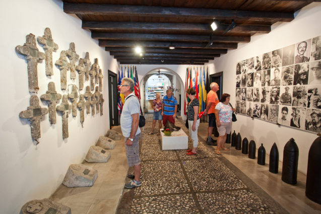 Visitors inside the First World War Museum in Kobarid, Slovenia