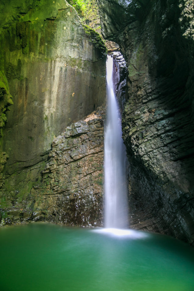 Kozjak Waterfall near Kobarid in western Slovenia