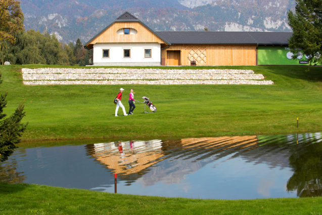 A building at Royal Bled Golf course in Slovenia