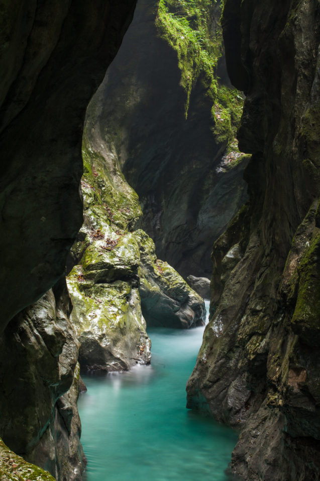 View of Tolmin Gorge in Slovenia