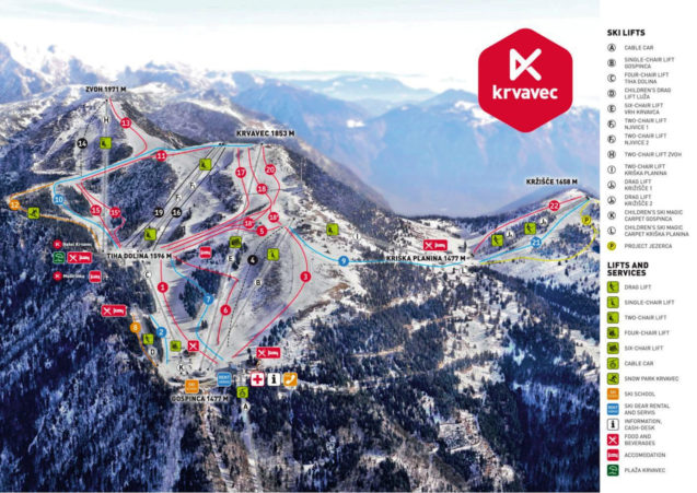 Krvavec Ski Resort Piste Map