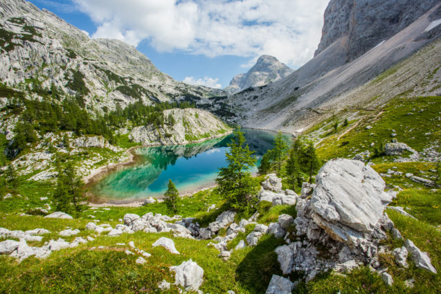 Triglav Lakes Valley in Julian Alps in Slovenia