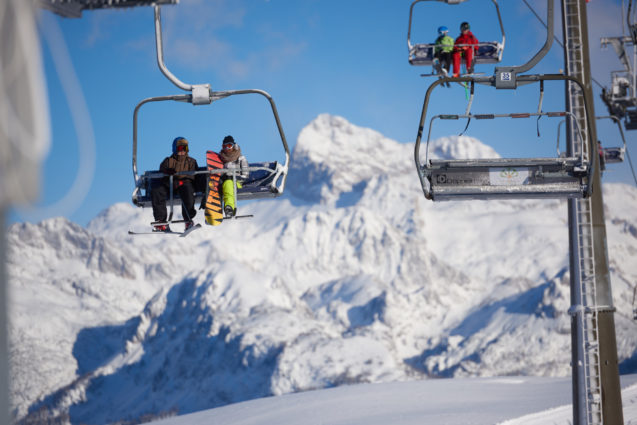 Chairlifts at Vogel Ski Resort in Bohinj