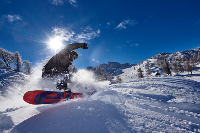 Snowboarding at Vogel Ski Resort in Bohinj