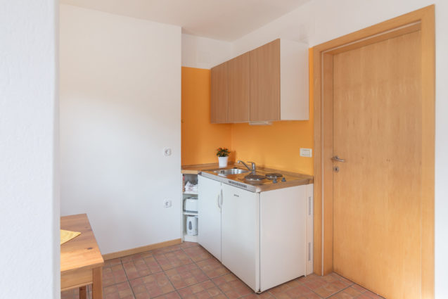 Kitchenette in Duplex Apartment with Balcony at Apartments Valant Bled in Slovenia