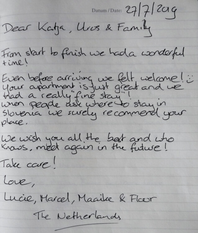 A note from a family from the Netherlands who stayed in Modern Apartment With Balcony And Terrace at Apartments Fine Stay in July 2019