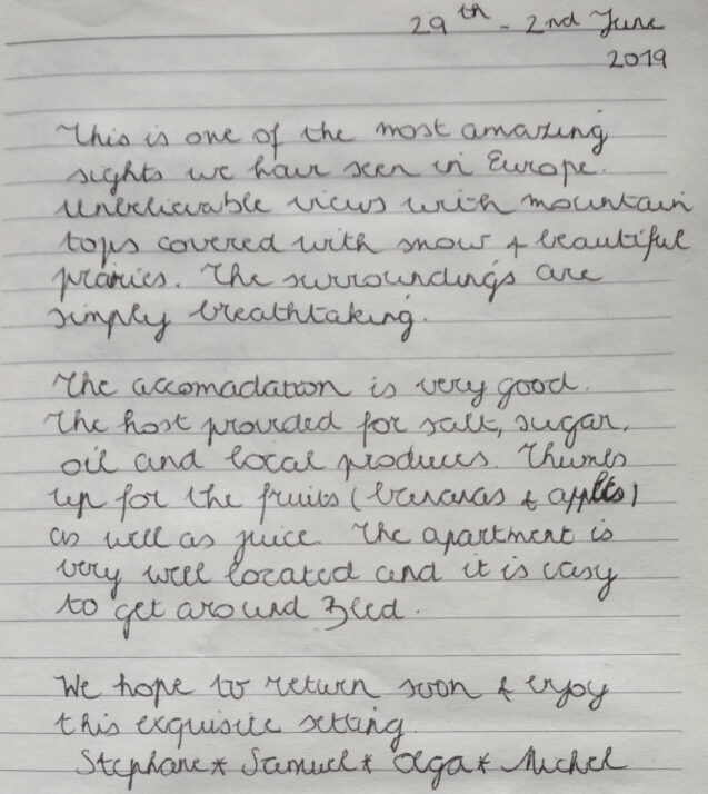 A note from a family from Belgium who stayed in Spacious Apartment With Balcony at Apartments Fine Stay Bled in May and June 2019