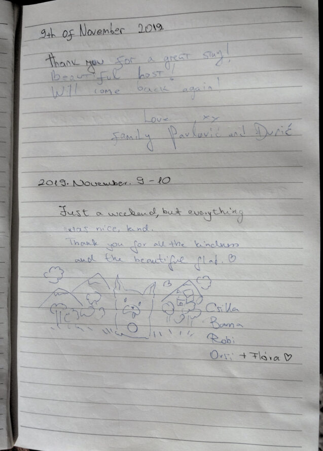 Page 29 with handwritten notes from the guestbook in Superior Apartment With 3 Balconies at Apartments Fine Stay