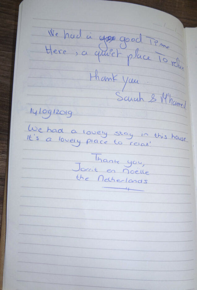 Page 3 with handwritten notes from the guestbook in Duplex Apartment With Balcony at Apartments Valant Bled