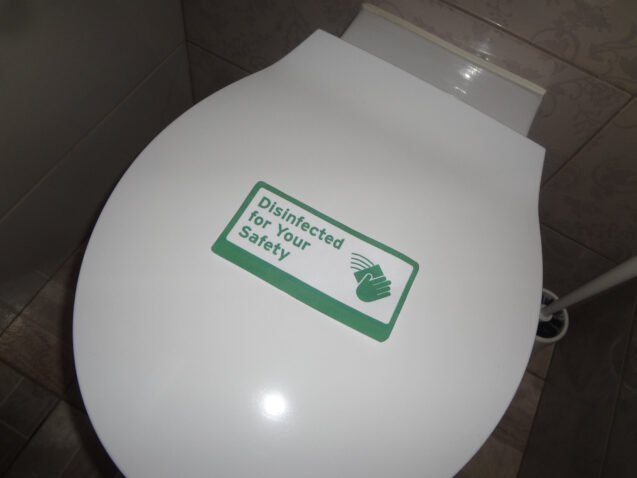 Disinfected toilet at Apartments Fine Stay in Slovenia