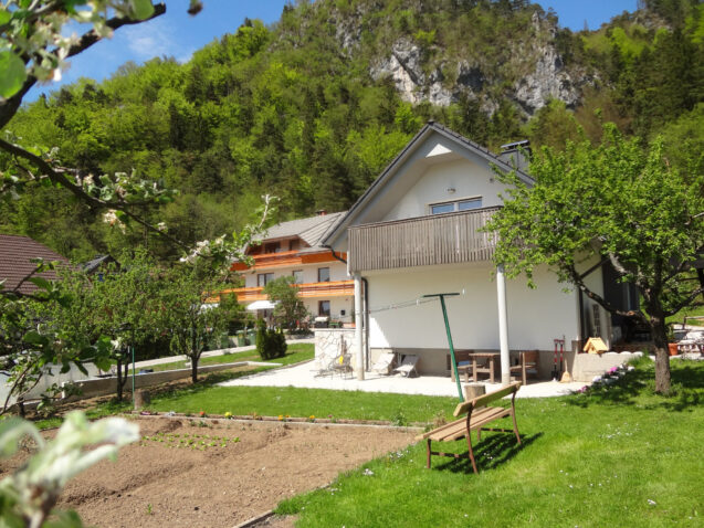Exterior of accommodation Fine Stay Apartments in Slovenia in spring