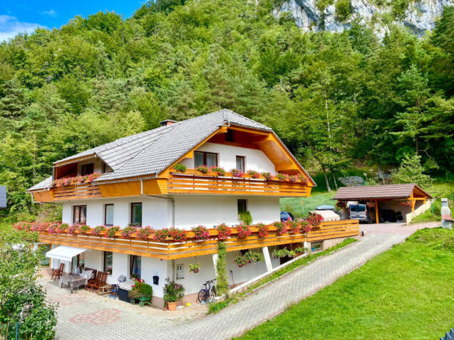 Exterior of accommodation Fine Stay Apartments in Slovenia in summer