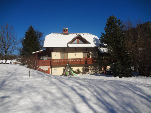 Accommodation Apartments Valant Bled in Slovenia covered in snow in winter